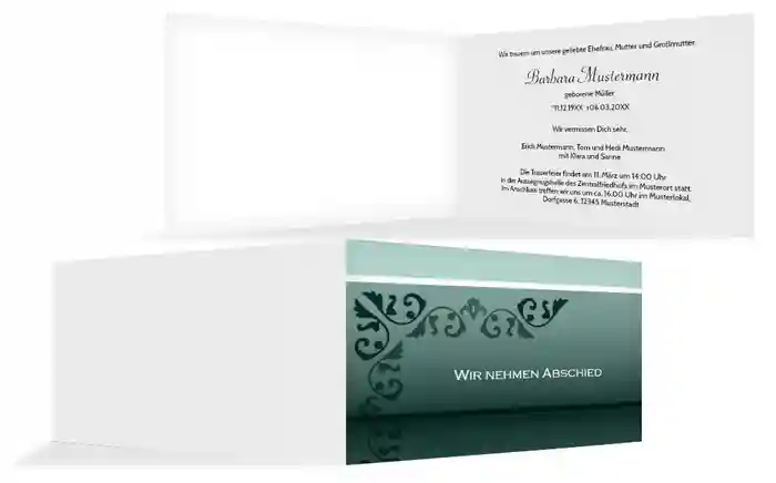 Trauerkarte Briefpapier quer Trauerkarte Briefpapier quer