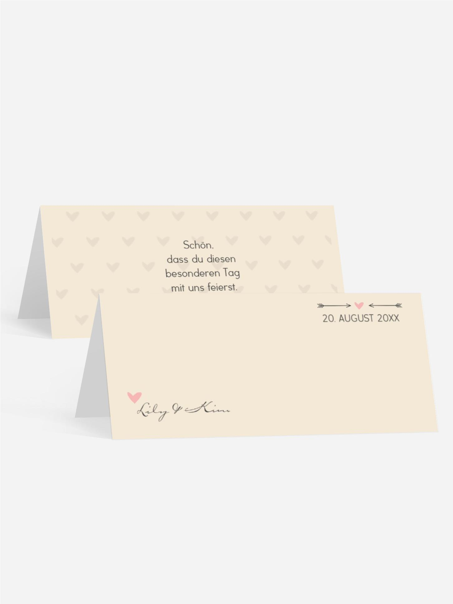 Tischkarte zur Hochzeit Pärchen - Frauen