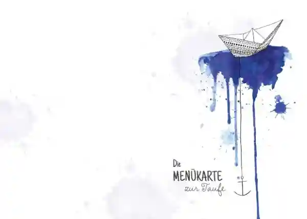 Menükarte Origamischiff