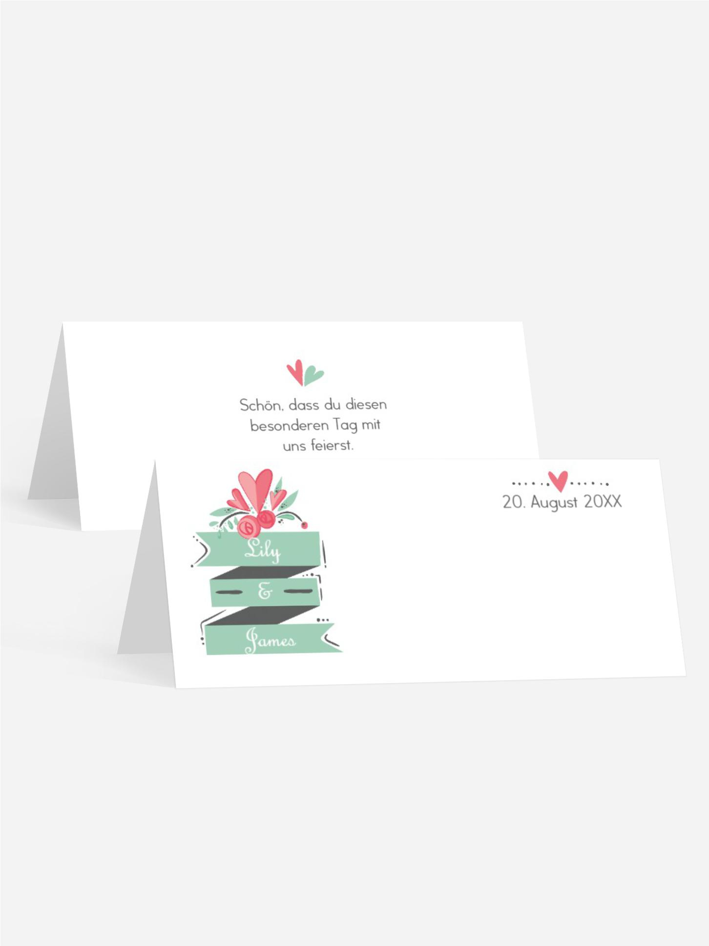 Hochzeit Tischkarte Du & Ich