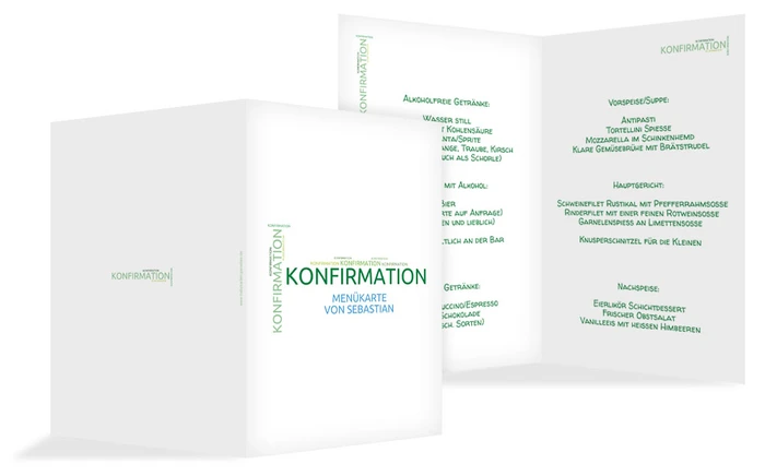 Menükarte Konfirmation Script Menükarte Konfirmation Script