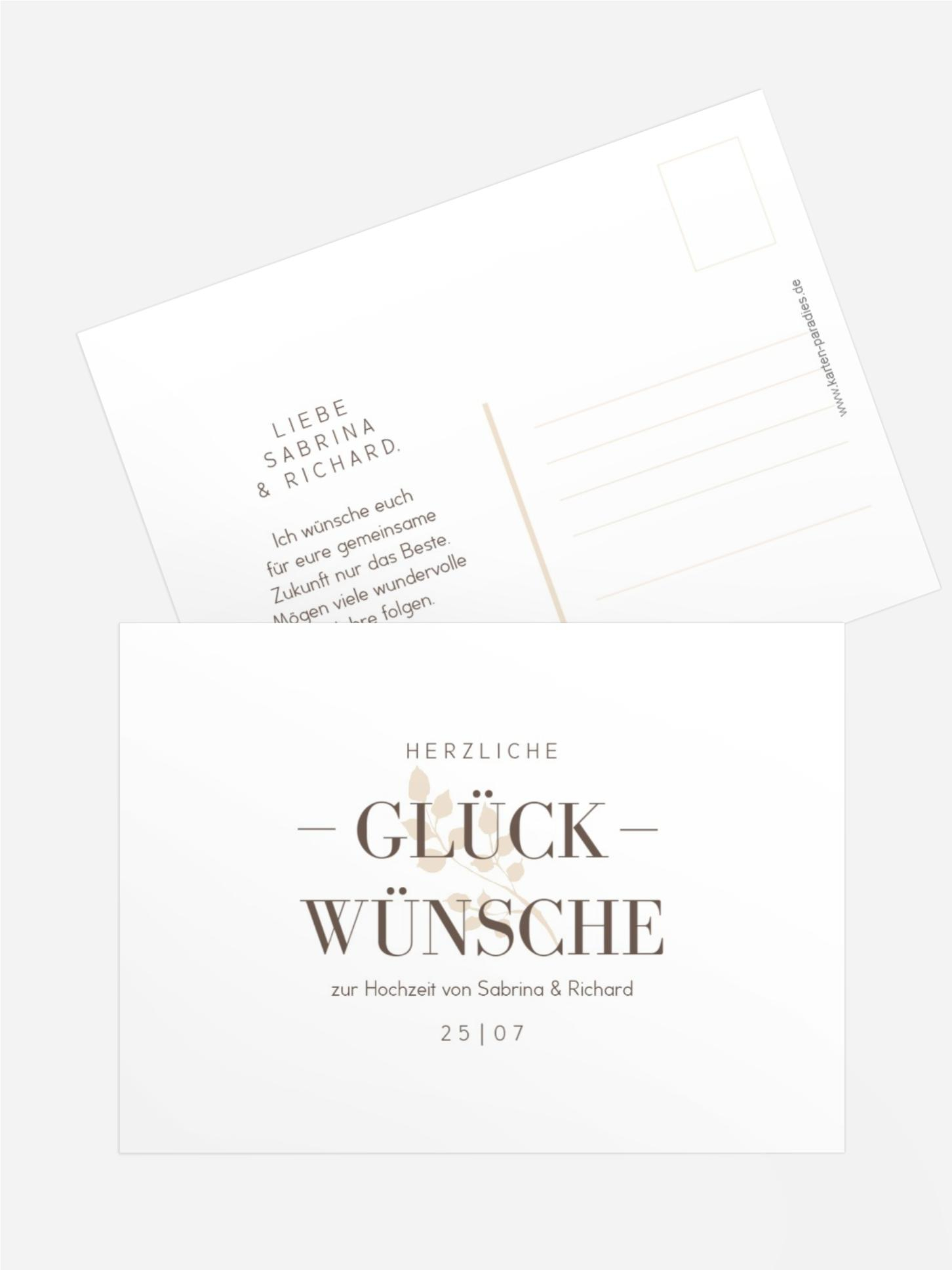 Glückwunschkarte zur Hochzeit &-Zweig