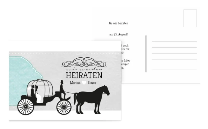 Save the Date Karte Kutsche