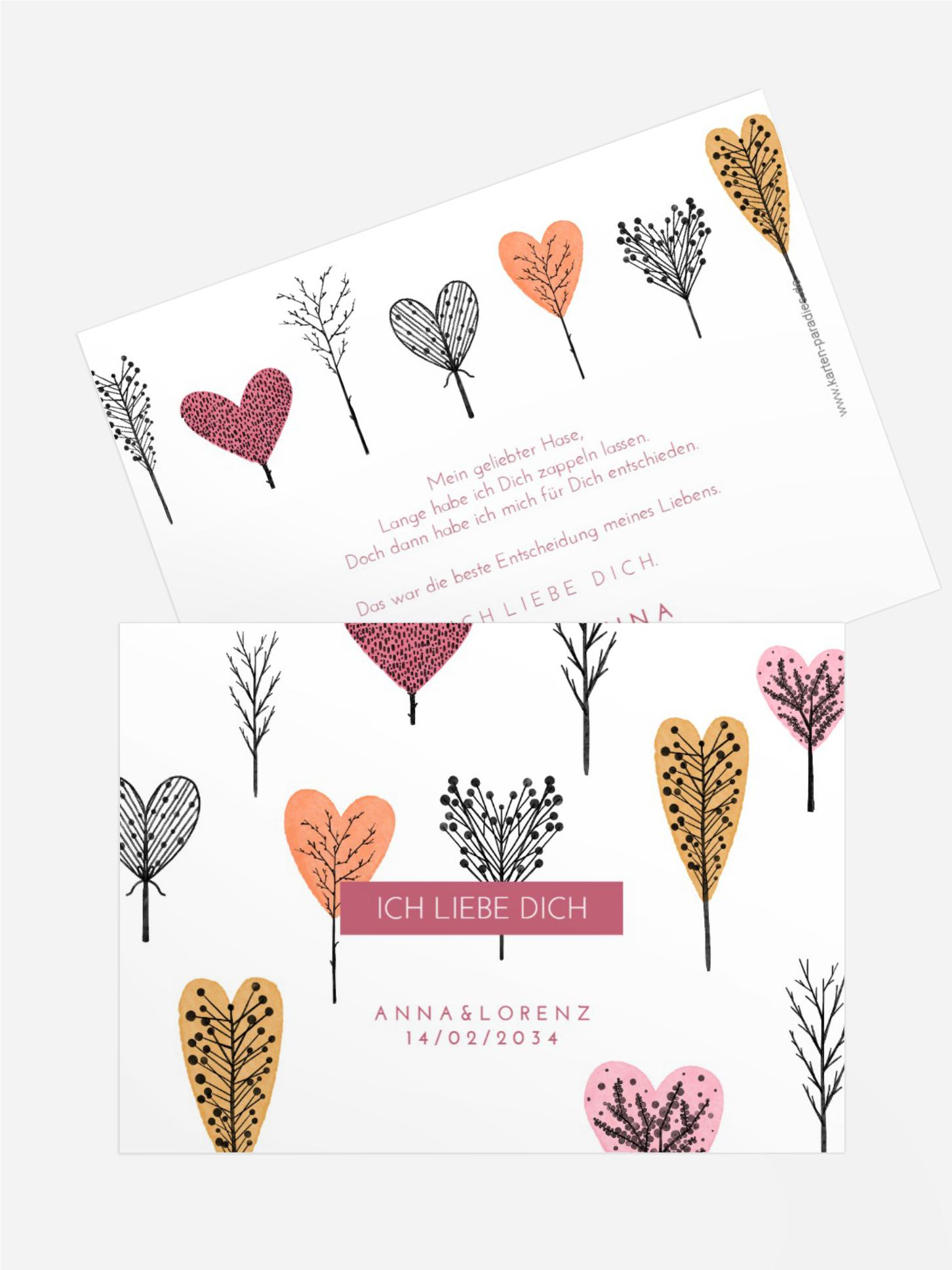 Valentinskarte Liebe Wald