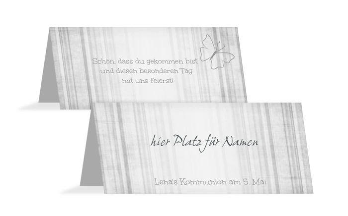 Tischkarte Kommunion Butterfly 2