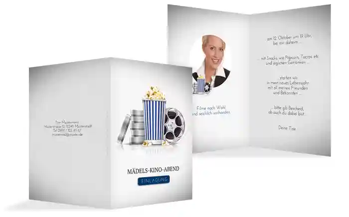 Geburtstagskarte Kinoabend Foto