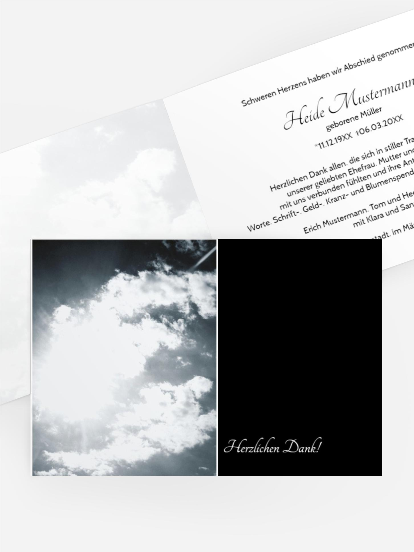Dankeskarte Wolkenhimmel quer