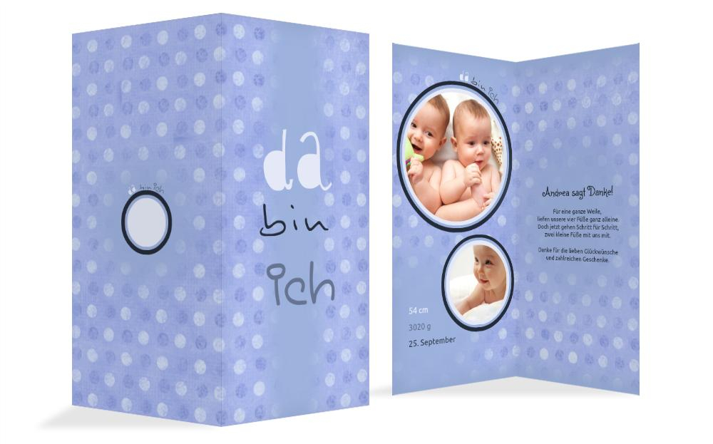 Baby Dankeskarte da bin ich
