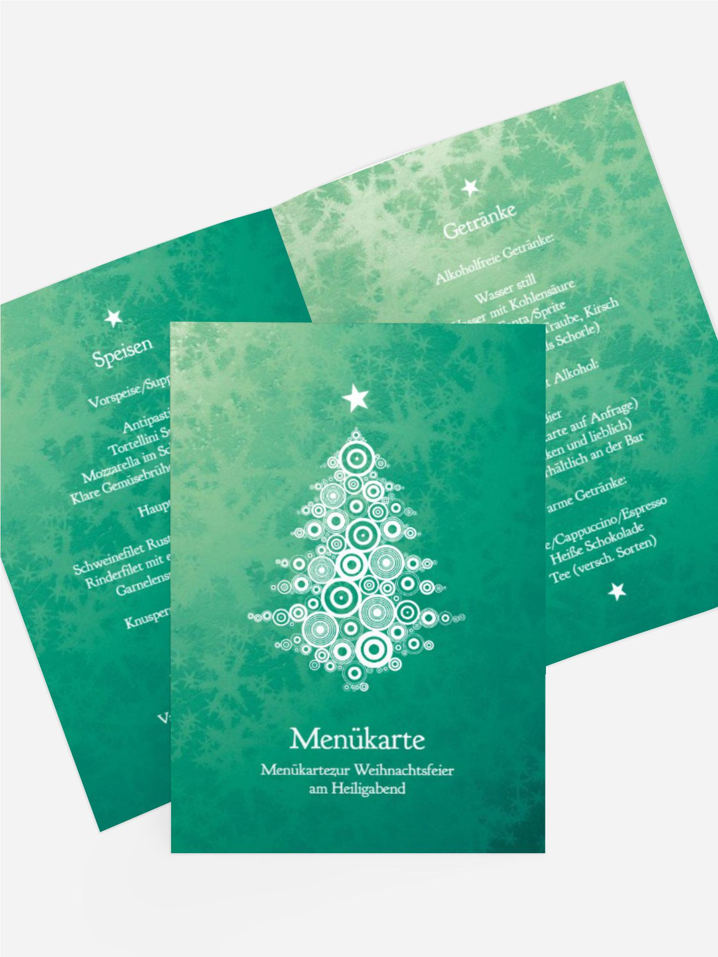 Weihnachtsmenükarte Eis