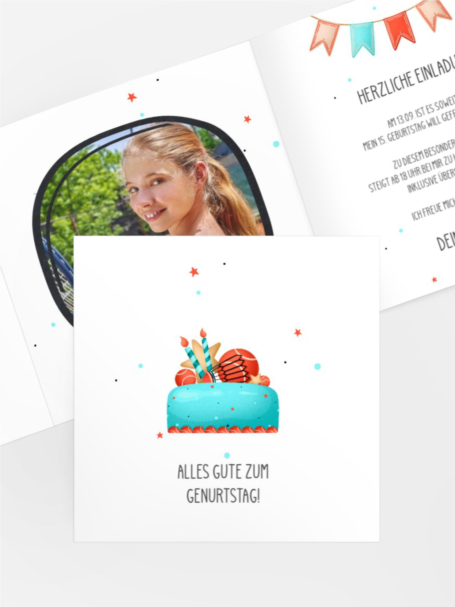 Jugendliche Geburtstagseinladung Kuchen für den Sportler!
