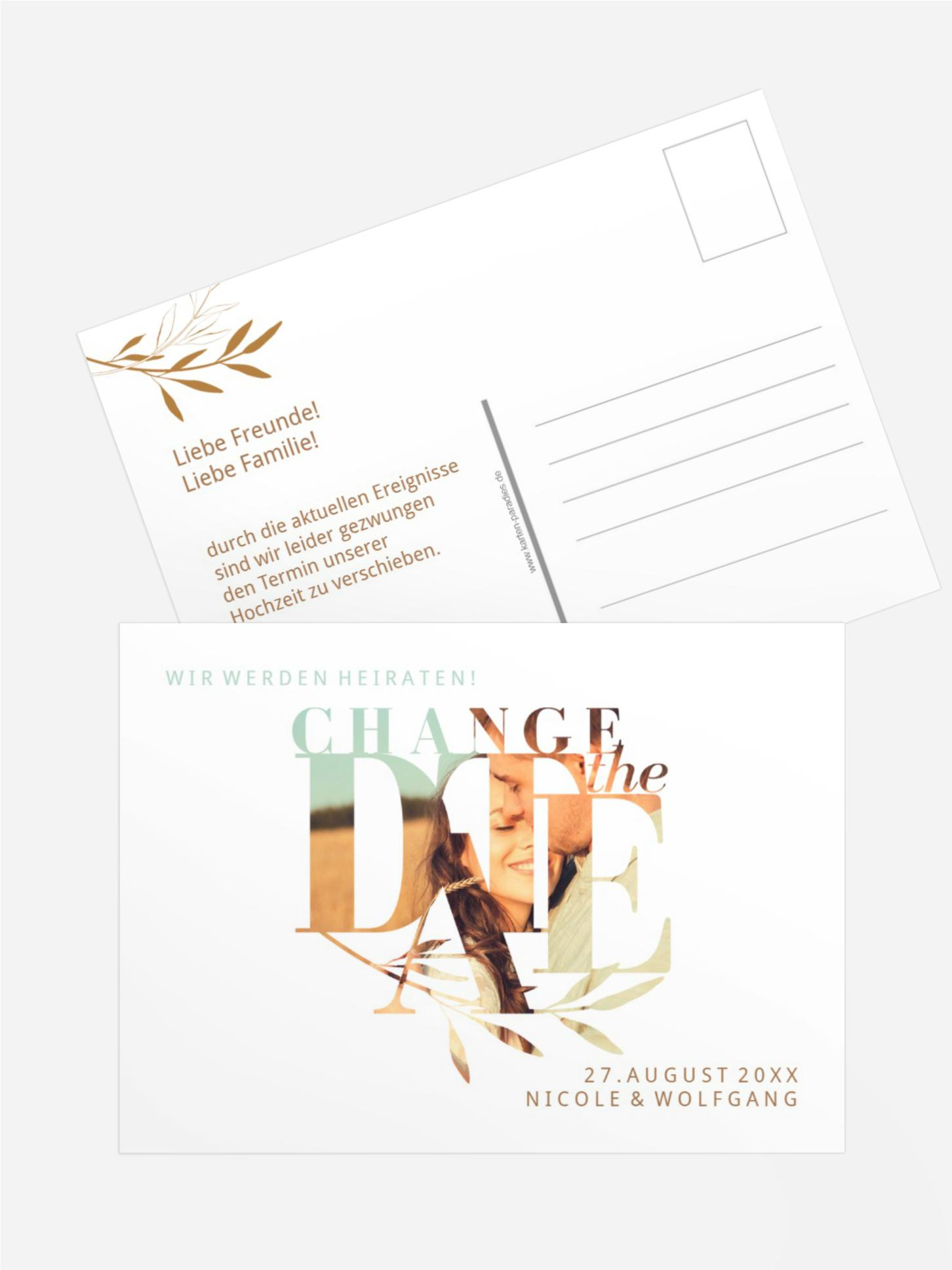 Change The Date Karte Liebe Invertiert