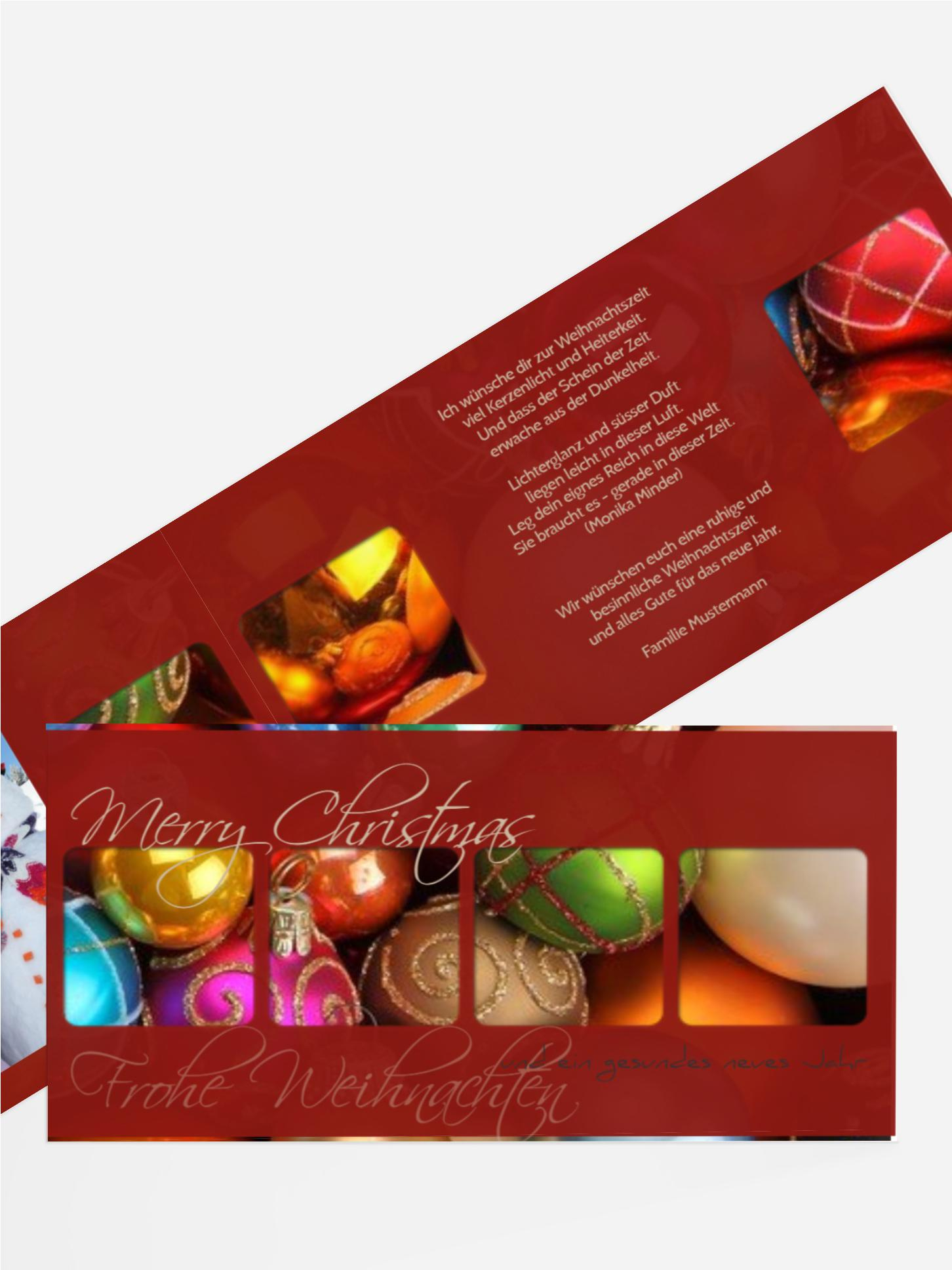 Weihnachtsgrußkarte Privat Christbaumkugeln