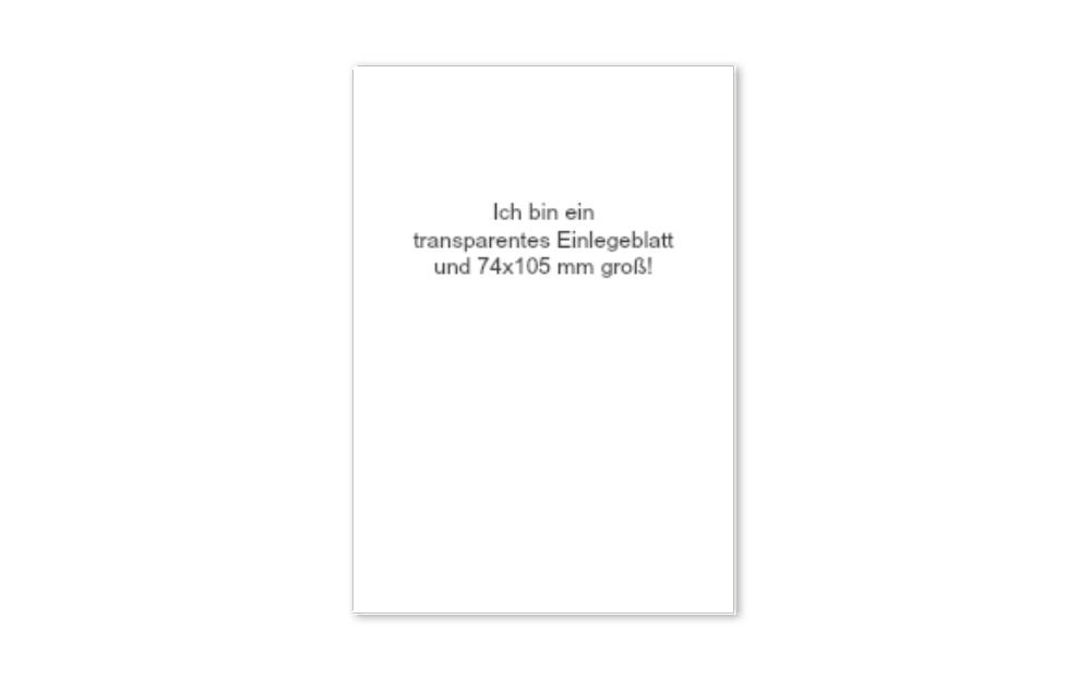 transparentes Einlegeblatt 74x105 mm