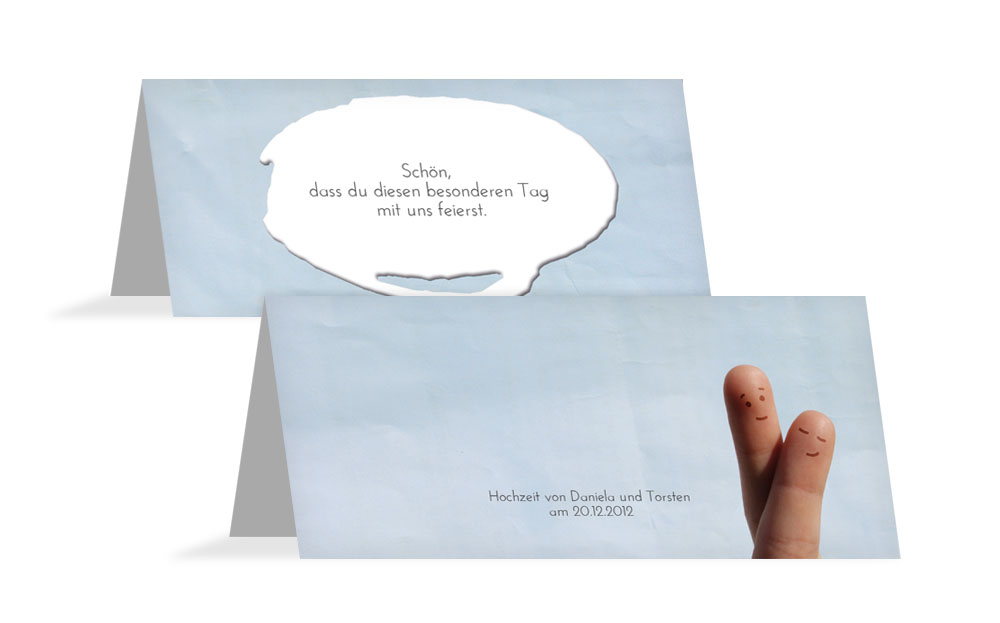 Tischkarte Fingerpaar Tischkarte Fingerpaar