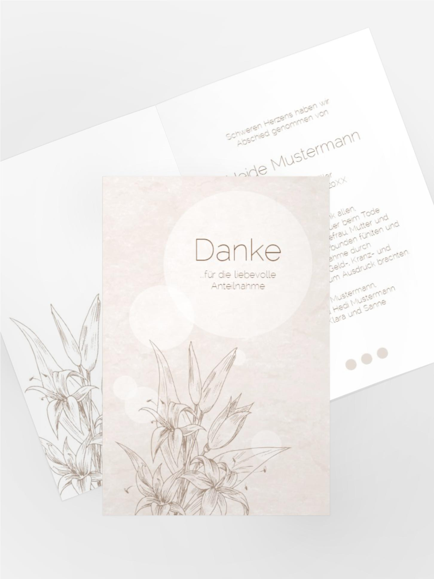 Dankeskarte Lilien hoch