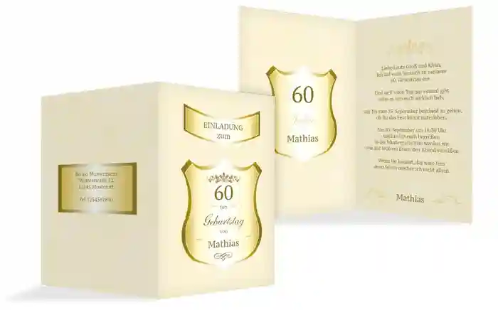Geburtstagseinladung 60 label
