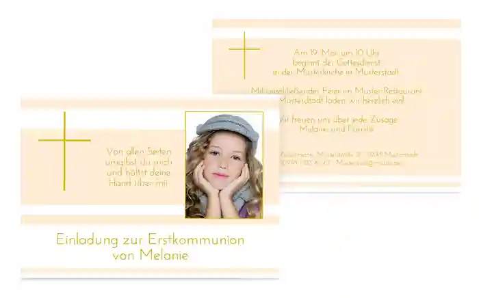 Kommunionseinladung Kreuz