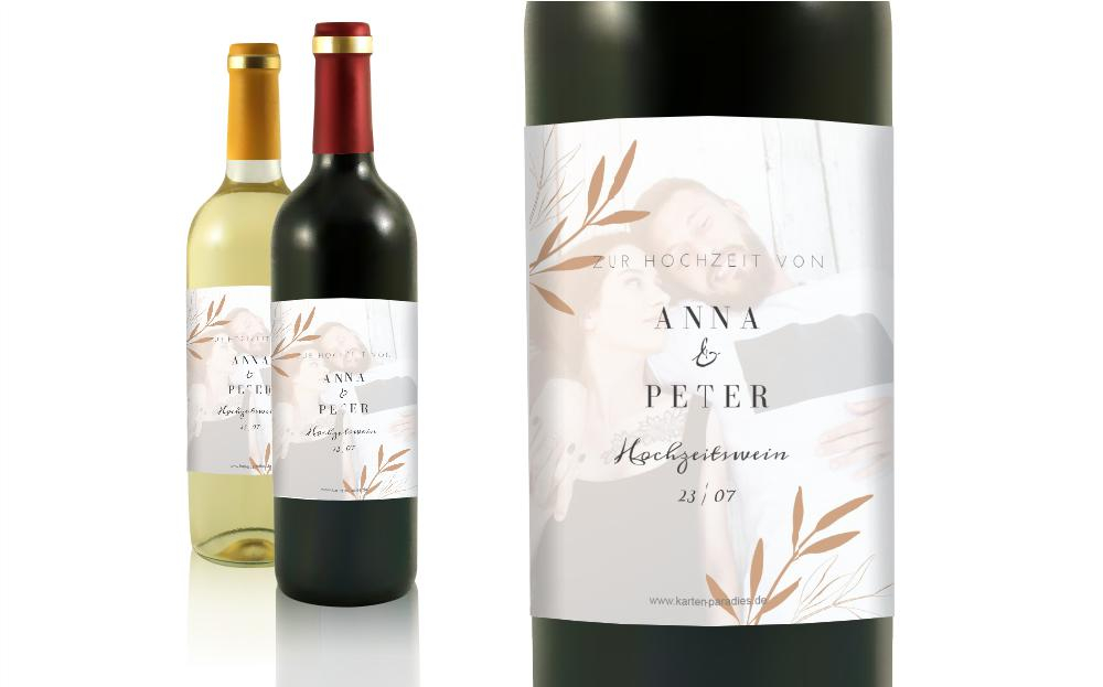 Flaschenetikett Hochzeit Unzertrennlich