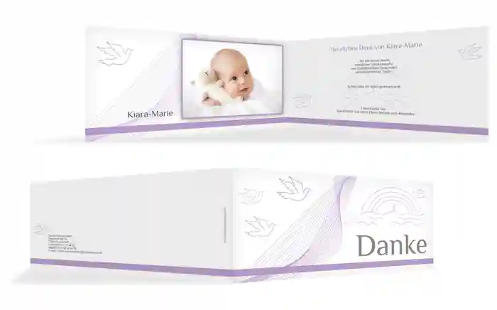 Taufe Dankeskarte Taube Taufe Dankeskarte Taube