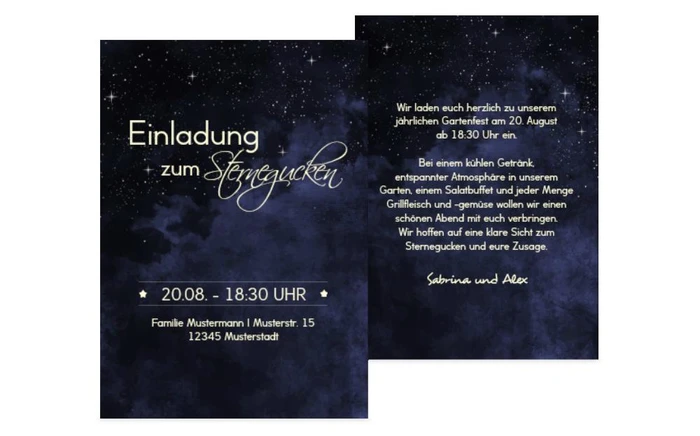 Sommerfest Einladung Sternennacht