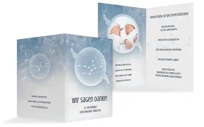 Dankeskarte zur Geburt Sternzeichen Jungfrau