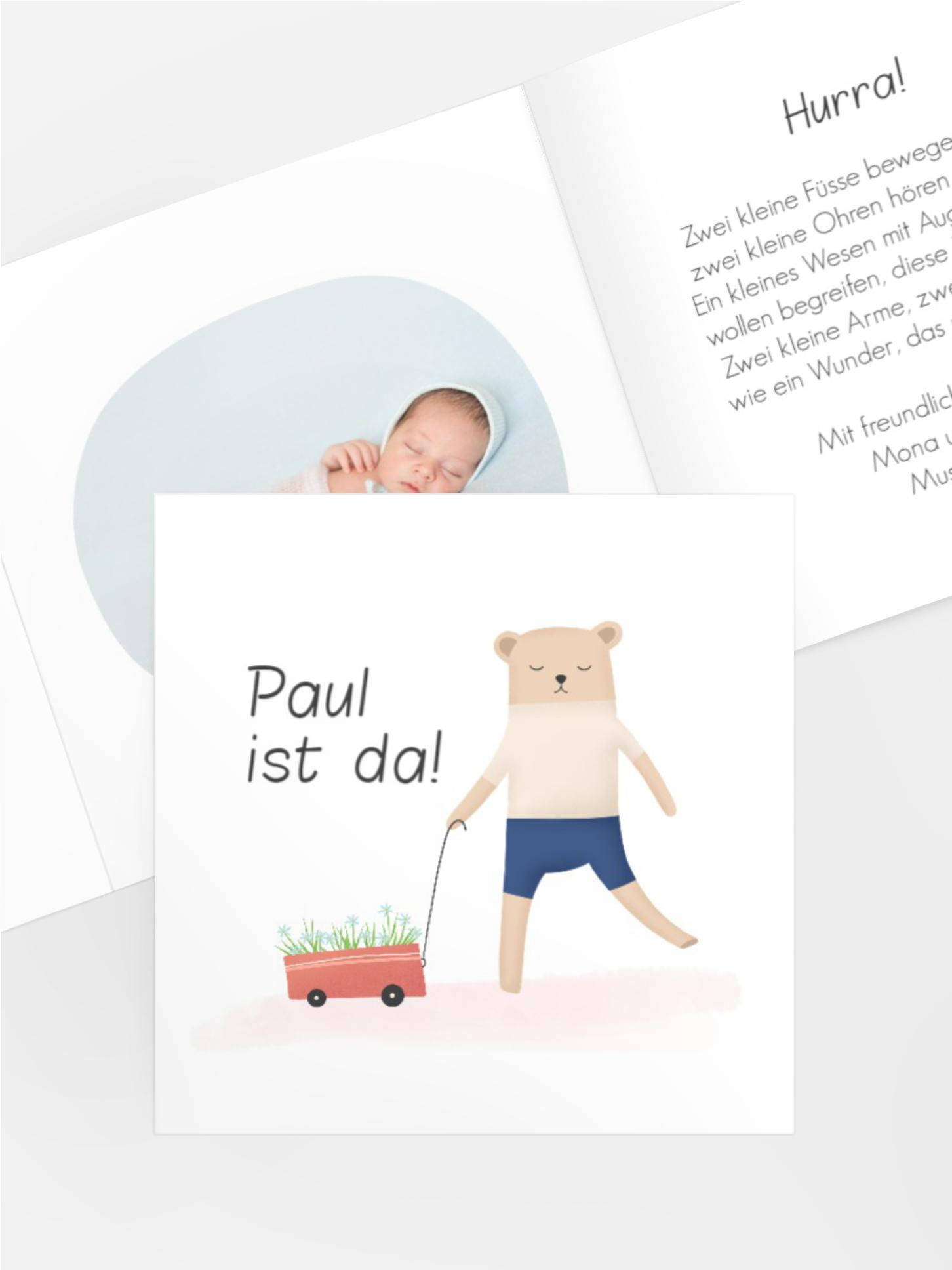 Geburtskarte Süßer Teddybär