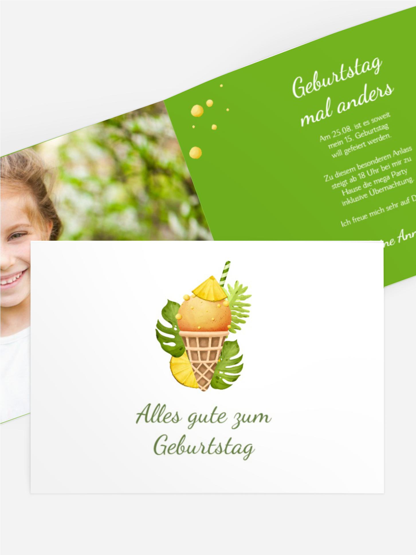 Jugendliche Geburtstagseinladung Tropische Köstlichkeiten