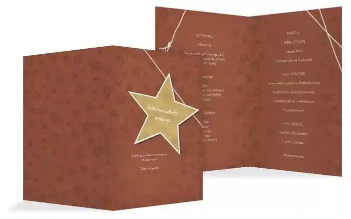 Weihnachts Menükarte Sternenschnur