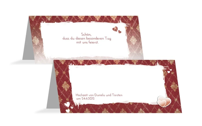Tischkarte Liebesbündnis