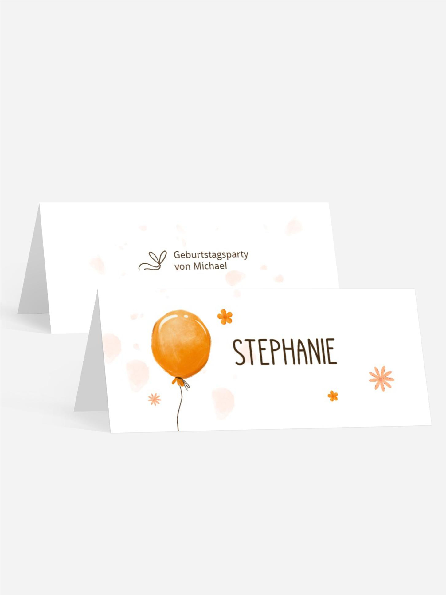 Tischkarte Kindergeburtstag Katzenballon