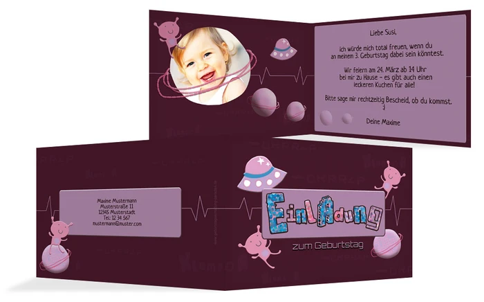 Geburtstagseinladung Up In Space Foto