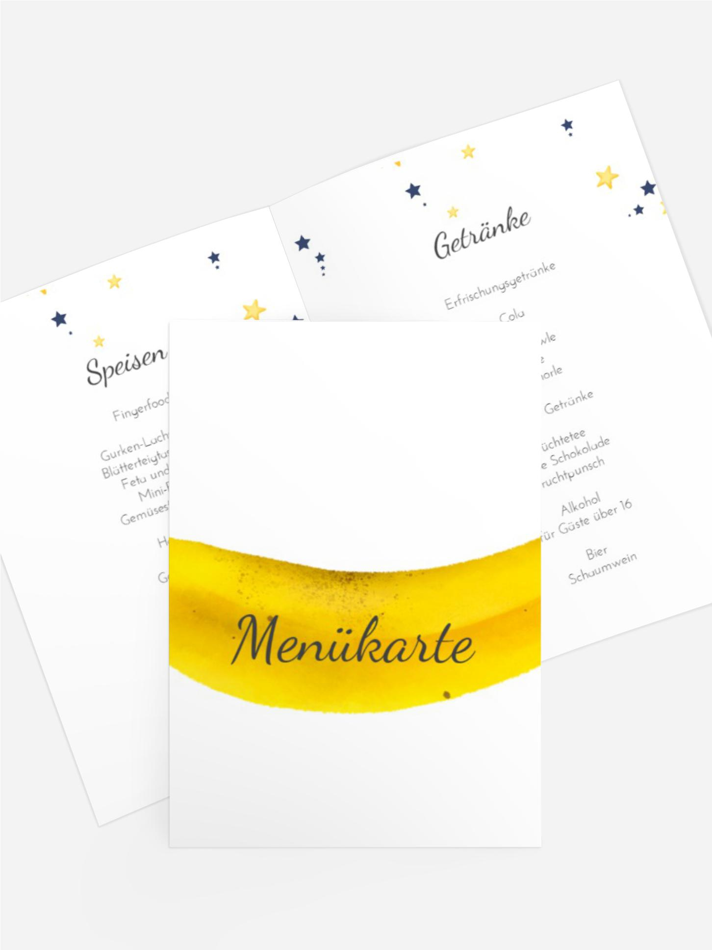 Menükarte Jugendliche Geburtstag  Bananenparty
