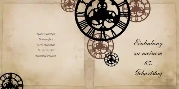 Einladung zum Geburtstag Schöne Zeit 65