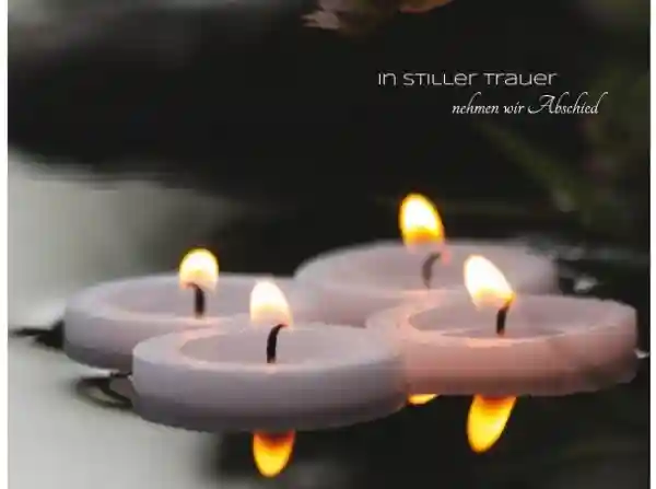 Trauerkarte Schwimmkerze hoch Trauerkarte Schwimmkerze hoch