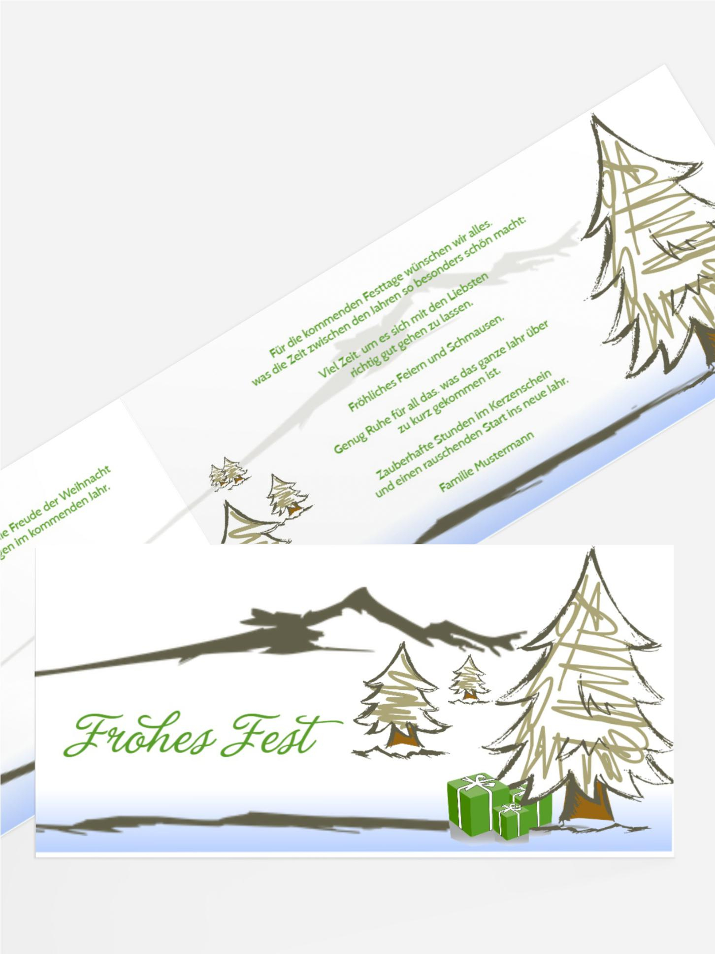 Grußkarte Privat Weihnachten Scribble