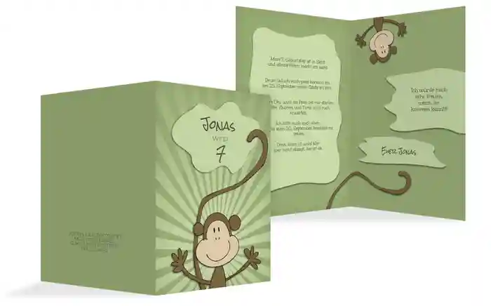 Geburtstagseinladung Affenparty