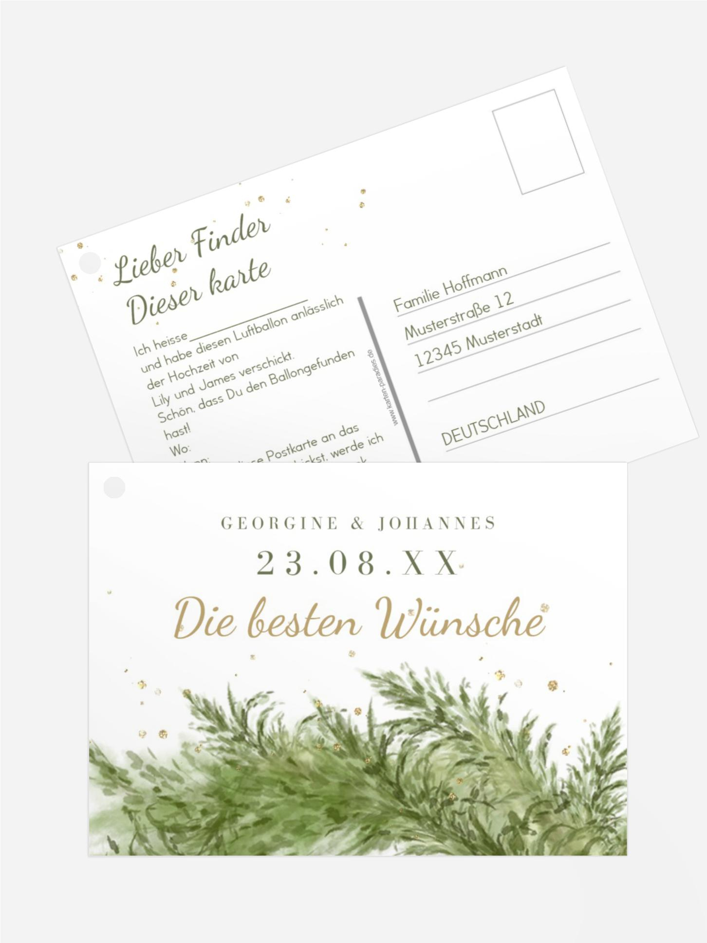 Ballonflugkarte Grün-Zweig