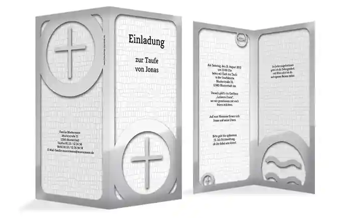 Einladungskarte Taufe Taufsymbolrahmen