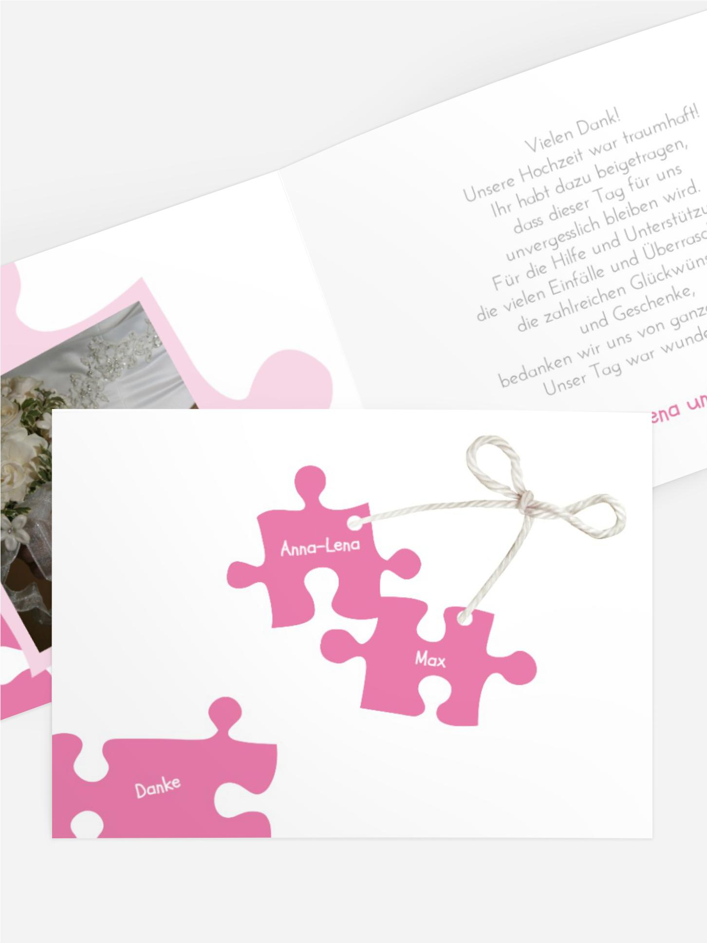 Dankeskarte Puzzleteile