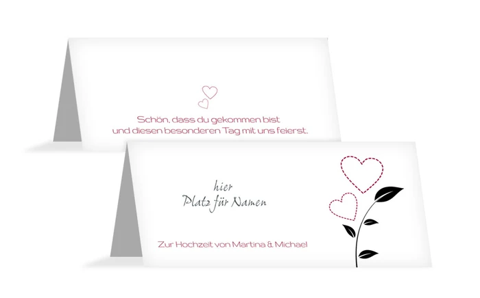 Tischkarte Herzblume