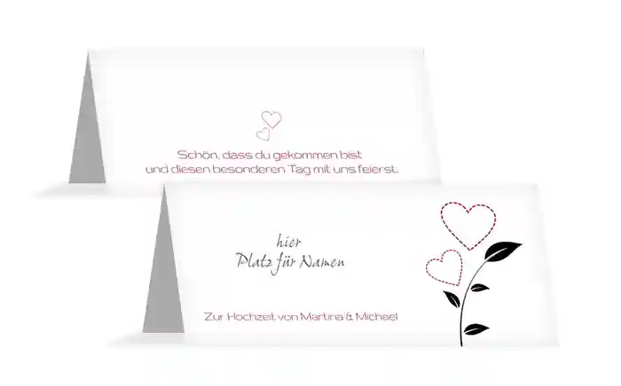 Tischkarte Herzblume