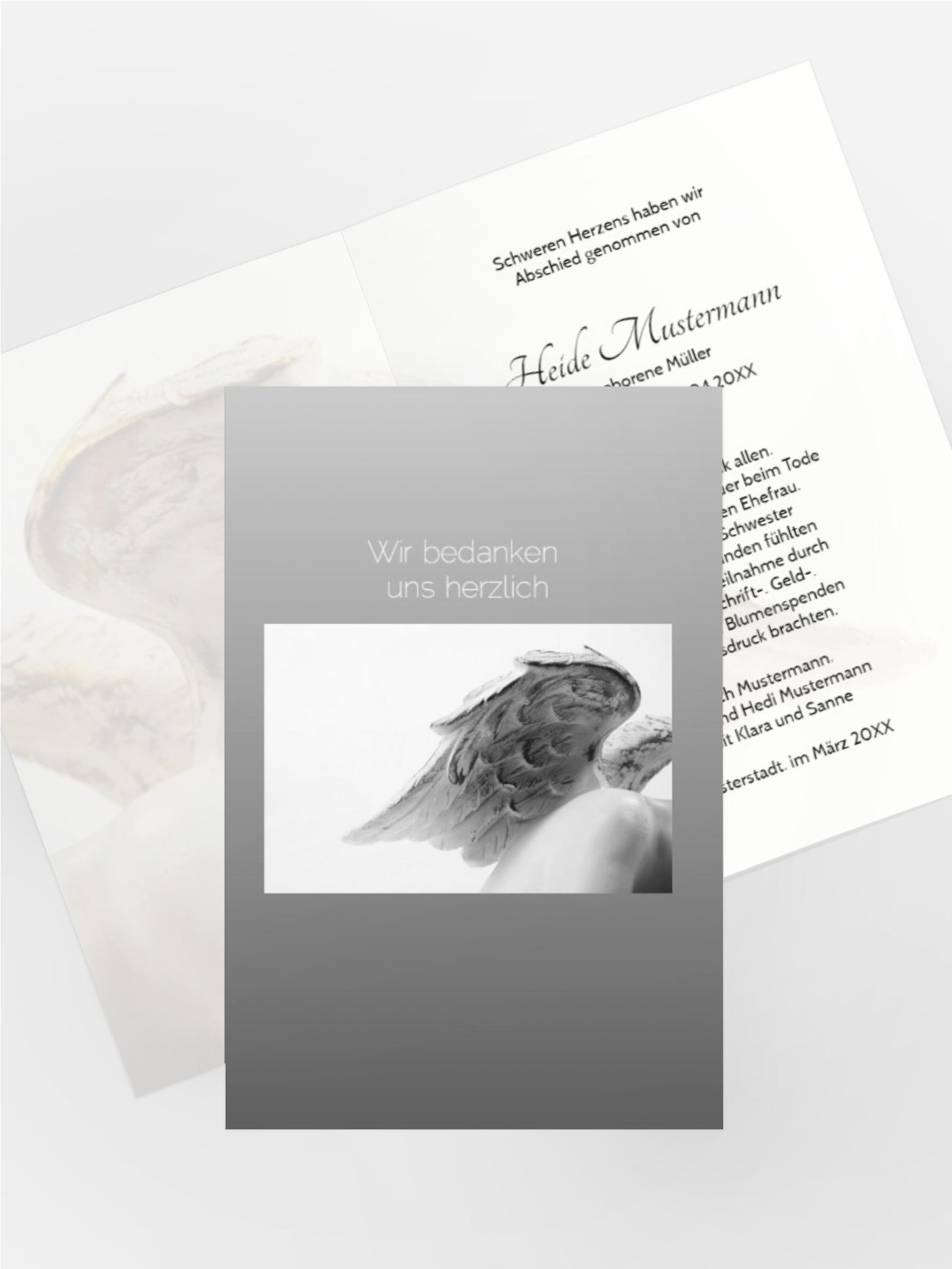 Dankeskarte Engel hoch