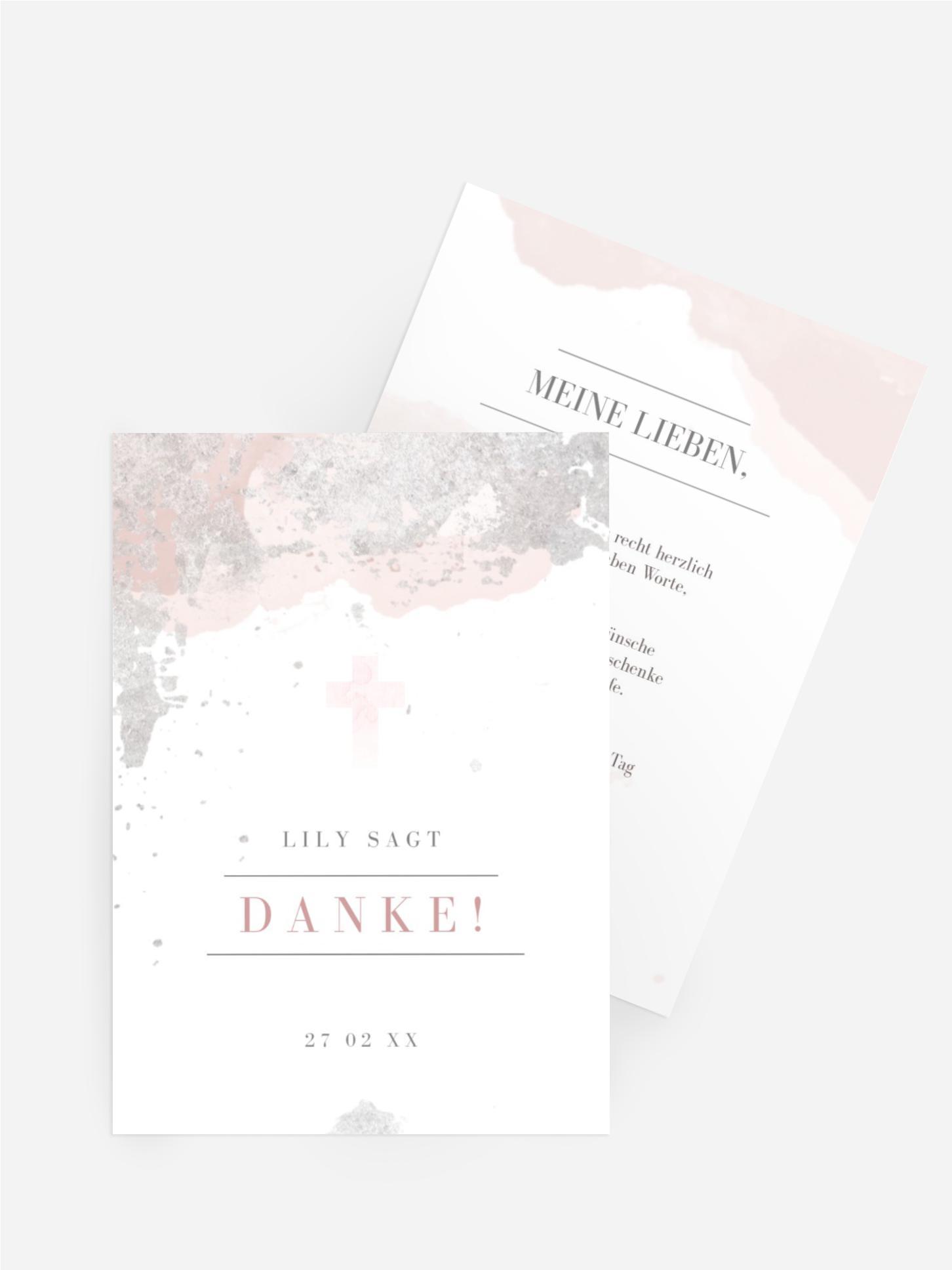 Dankeskarte Taufe Texturen Tandem