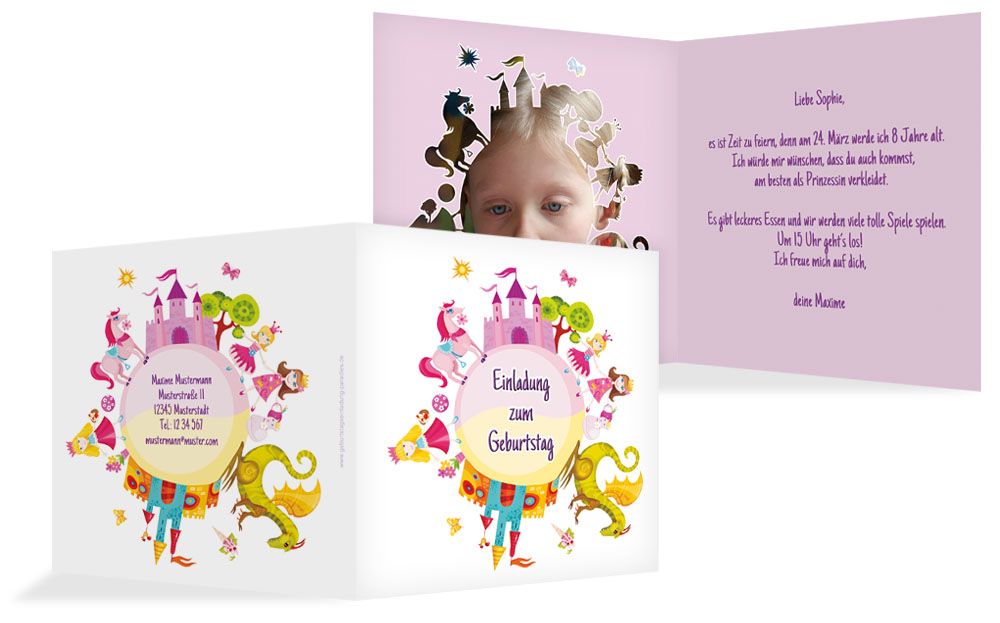 Geburtstagseinladung Traumprinzessin Foto