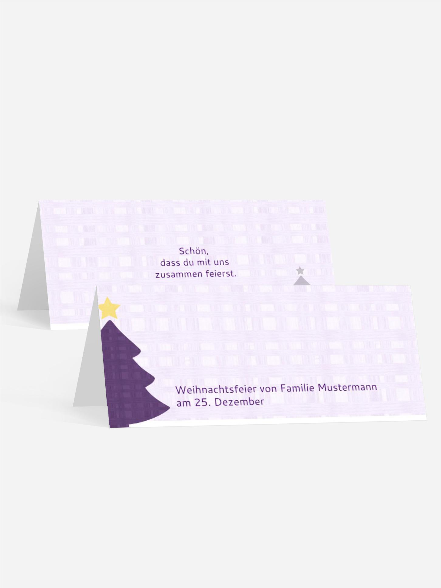 Tischkarte zu Weihnachten Holzkaro