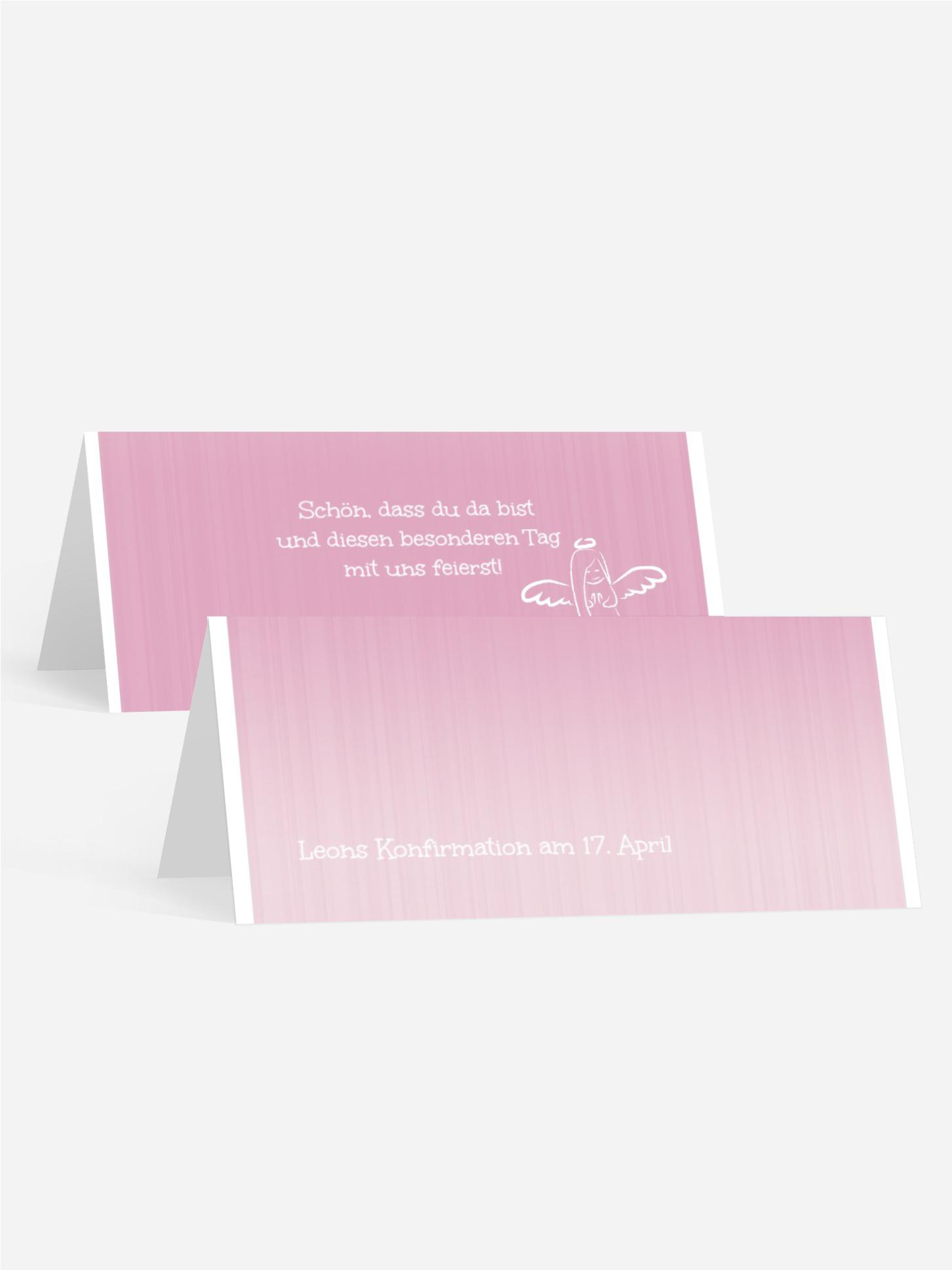 Tischkarte Konfirmation Angel