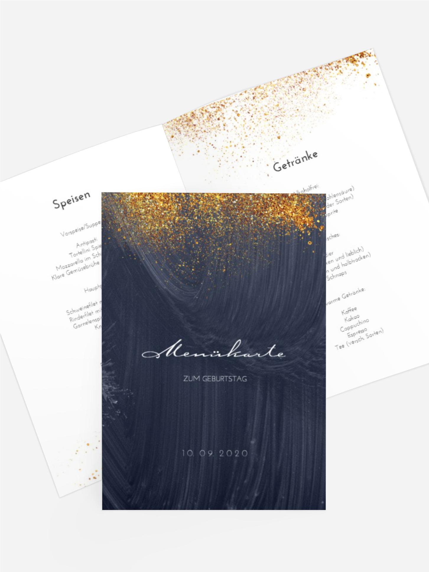 Menükarte Geburtstag Glamour
