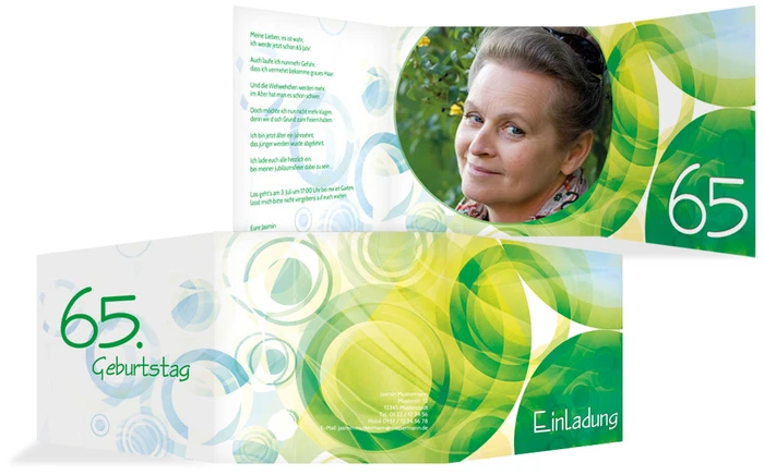 Einladungskarte colorful circles 65 Foto
