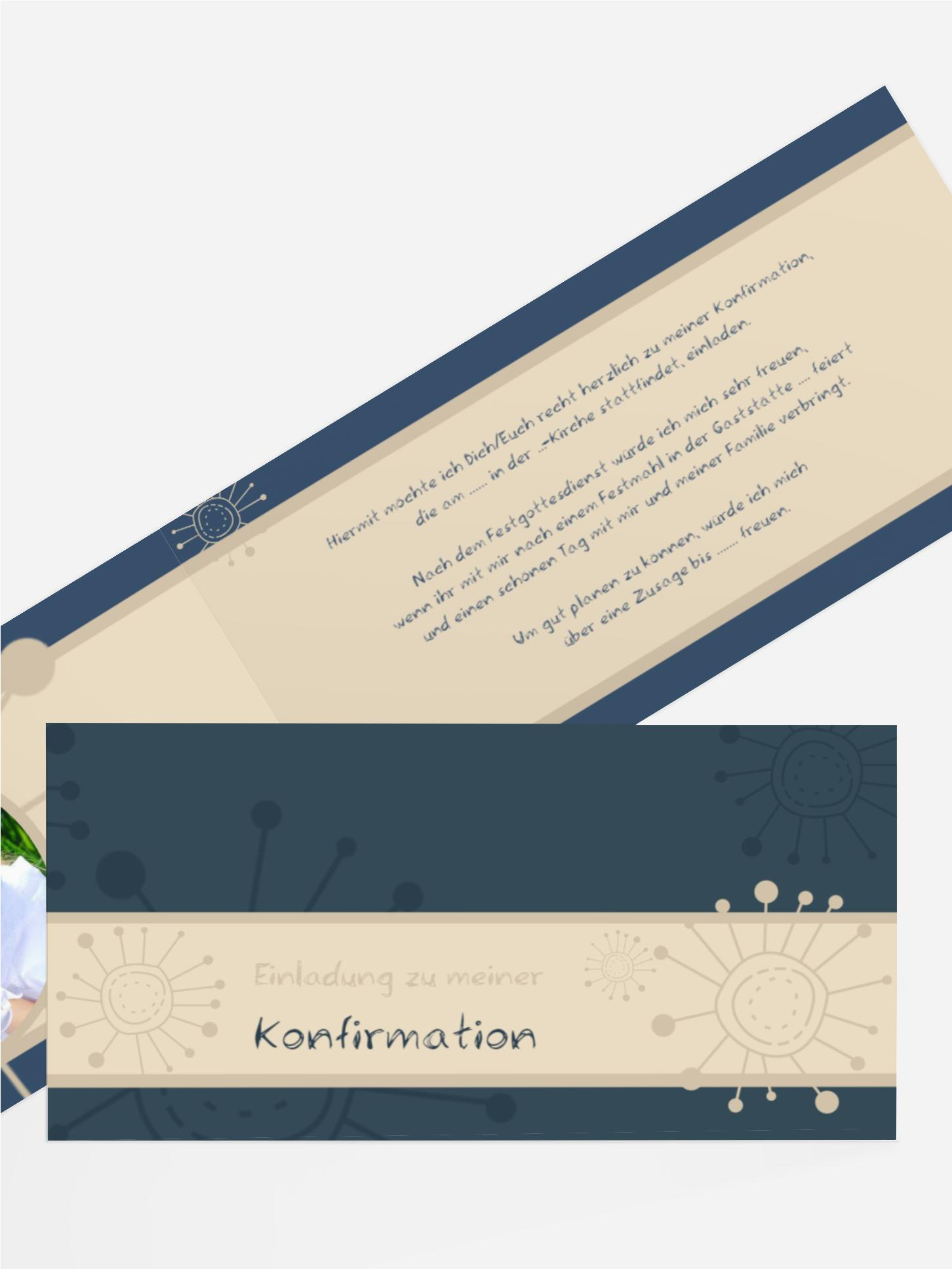 Einladungskarte Konfirmation Blumen