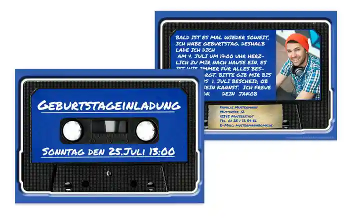 Einladungskarte Geburtstag Tape